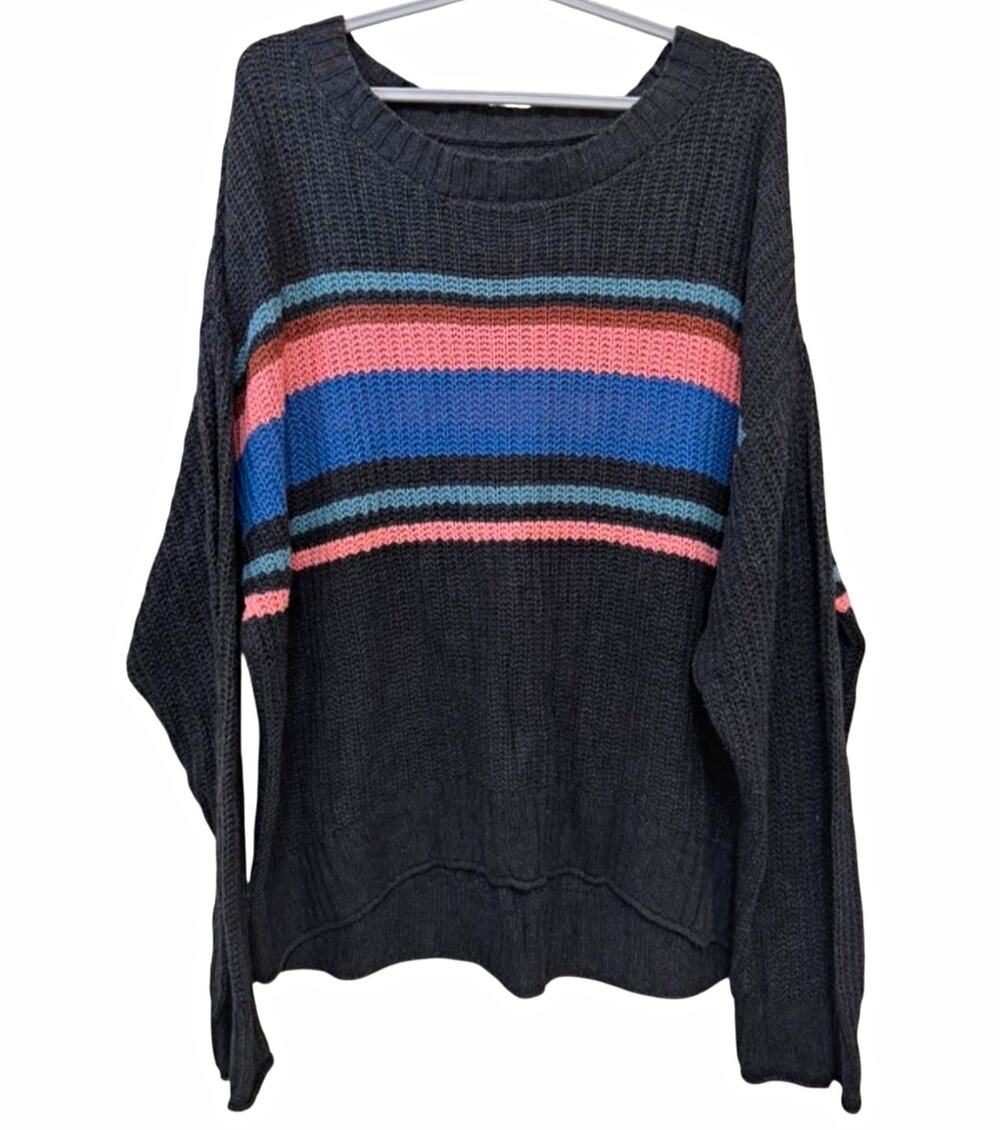 American Eagle Outfitters Striped Knit Pullover Sweater Crew Neck Dolman M